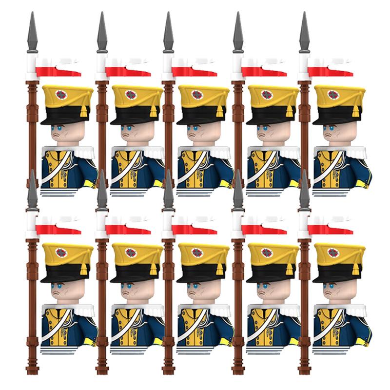 Napoleon Wars Military Figures Army Soliders Weaponry Suit Small Particles Building Blocks Childrens DIY Toys Boys Gifts