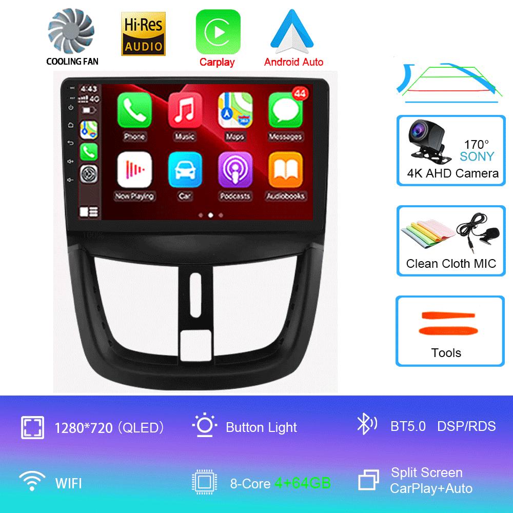 Android 14 Carplay Auto For Peugeot 207 CC 207CC 2006 - 2015 Car Radio GPS Multimedia Video Player Stereo WIFI+4G DSP