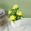 Minilandschaft Künstliche Rose Topfpflanze mit Töpfen Künstlicher Rosen-Bonsai Deko-Set Außendekor