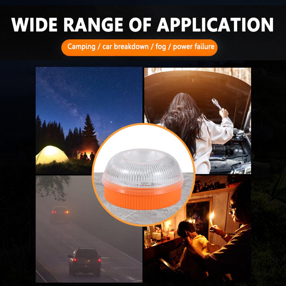 V16 LED Car Emergency Beacon Light USB Rechargeable Magnetic Induction Strobe Road Accident Lamp Waterproof Safety Warning Light