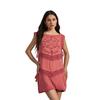 Lace Hollow Out Dress for Women Summer Fashionable Round Neck Loose Sleeveless Mini Dress 