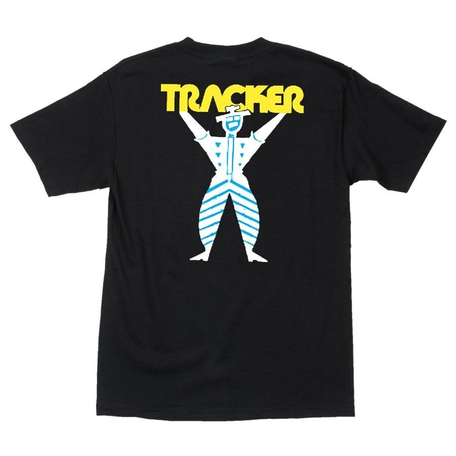 Tracker Trucks TRACKERMAN LOGO Skateboard T Shirt BLACK Unisex T-Shirt XL