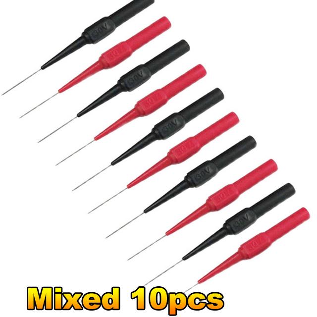 10Pcs 30V Car Tip Probes Diagnostic Tools Auto Multimeter Test Leads Extention Back Piercing Needle Tip Probes Mechanical Tools