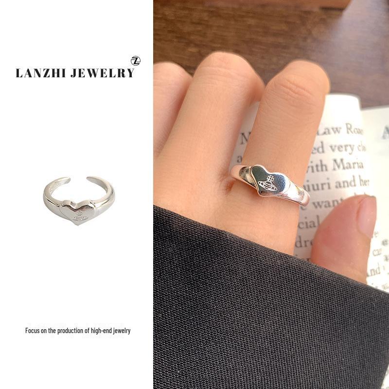 

Кольцо Lanzhi Planet Style из стерлингового серебра 925 пробы с регулируемой огранкой — уникальный дизайн с надписью «Любовь», не выцветает, модный для женщин Adjustable Open