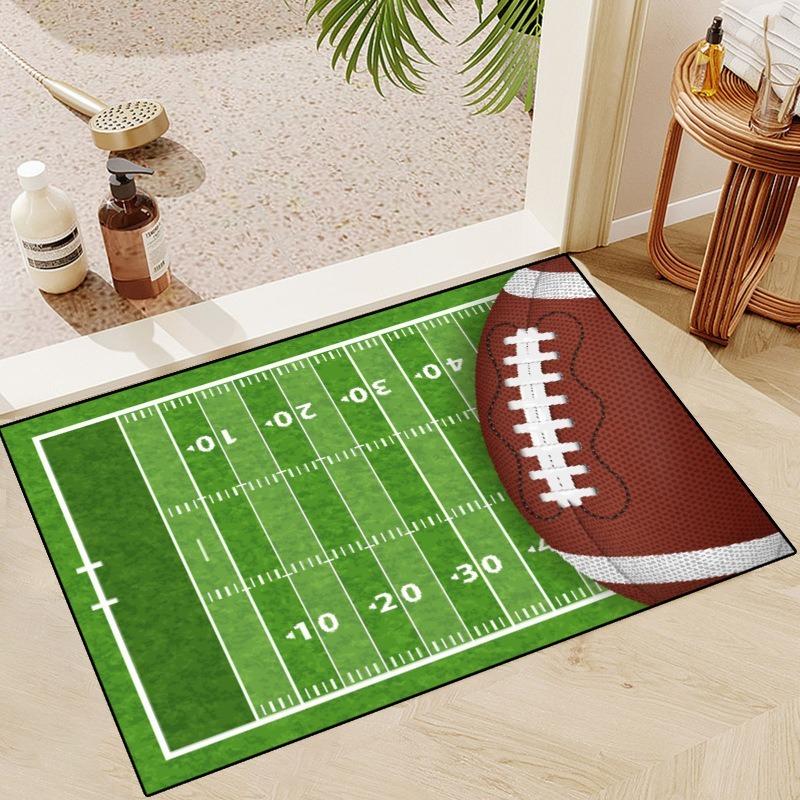 Tapis NFL sur le thème du Super Bowl Tapis de sol antidérapants lavables en machine pour les entrées et la décoration de vacances Célébrez l'esprit du football