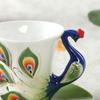 200ML porcelana kostna 3D kolor emalia zwierząt filiżanka kawy ze spodkiem i łyżką ceramiczne popołudniowe filiżanki Drinwkare