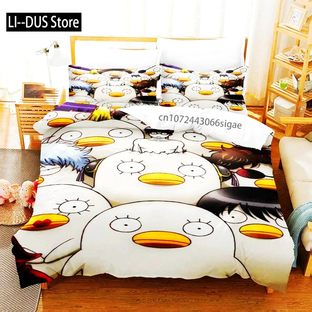3D Printed Gintama Bedding Set Anime Gintoki Sakata Duvet Cover Double Twin Full Queen King Adult Boys Bedclothes Quilt Cover