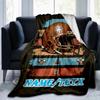 1PC Custom Name Football Helmet outdooor Flannel blankets Throw Blanket All-Season Throw Gift Bedspread for Couch, Bed, Camping Holiday Birthday gift