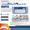 900pcs Anti-slip Flat Washers, 304 Stainless Steel, M2-M12 Screws & Bolts
