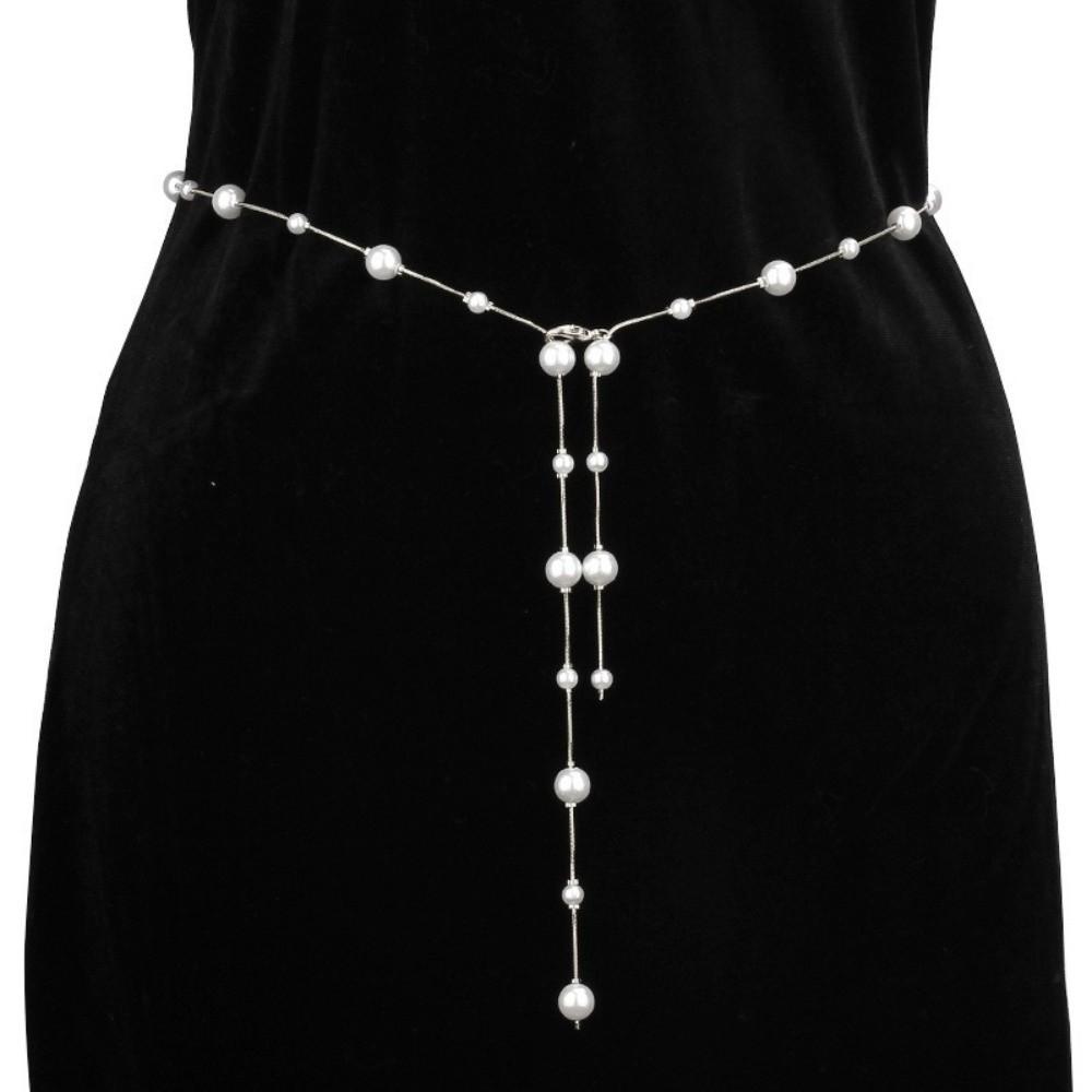 Adjustable Belly Chain Dress Accessory Body Chain Decor Fashion Pearl Waist Chains for Women