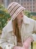 Olinkeompeulliteu Wool Striped Crochet Hat (Pink)
