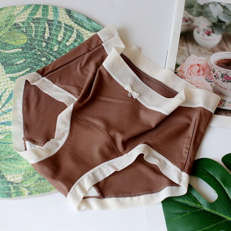 Mid-waist Panties Brushed Comfort Women's Underwear Triangle Soft Breathable Buttocks Bowknot Panty