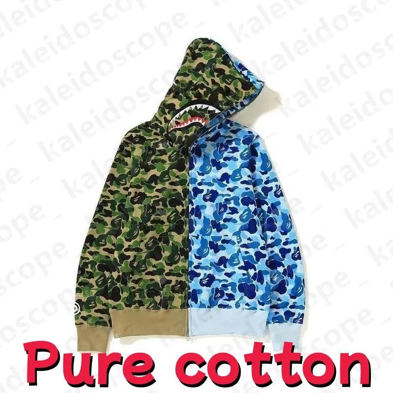 In-Stock Luminous Shark Head Camouflage Double Hood Sweatshirt - Unisex Fleece-Lined Autumn/Winter Outerwear