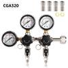 ELECQUEEN Regulator CO2 do Kegeratora z Dwoma Obszarami Ciśnienia, Wloty W21.8 / CGA320 System Karbonizacji Piwa Domowego, Woda Gazowana