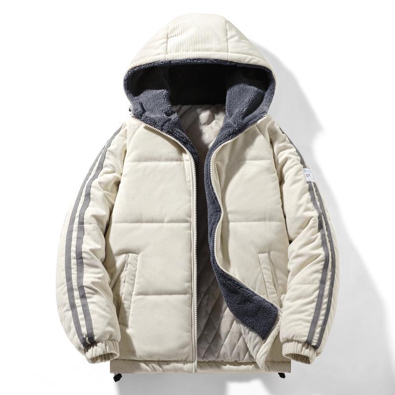 Men`s Winter Corduroy Cotton Hooded Jacket
