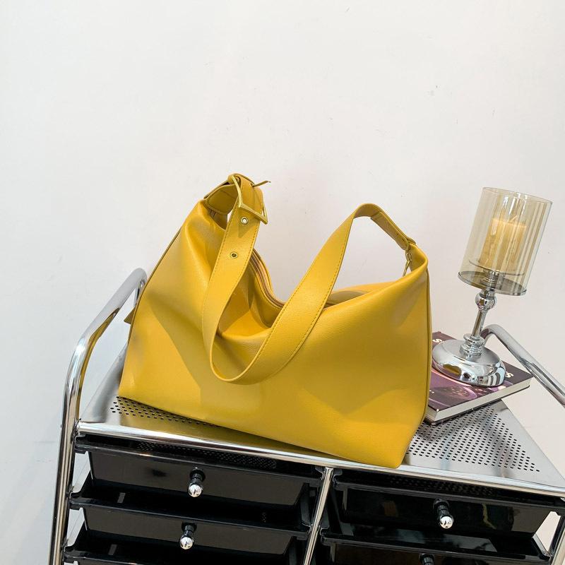 

Европейские и американские женские сумки в стиле ретро - модные и повседневные, мягкие, вместительные, текстурированные, косые, одно плечо, женская сумка-тоут жёлтый