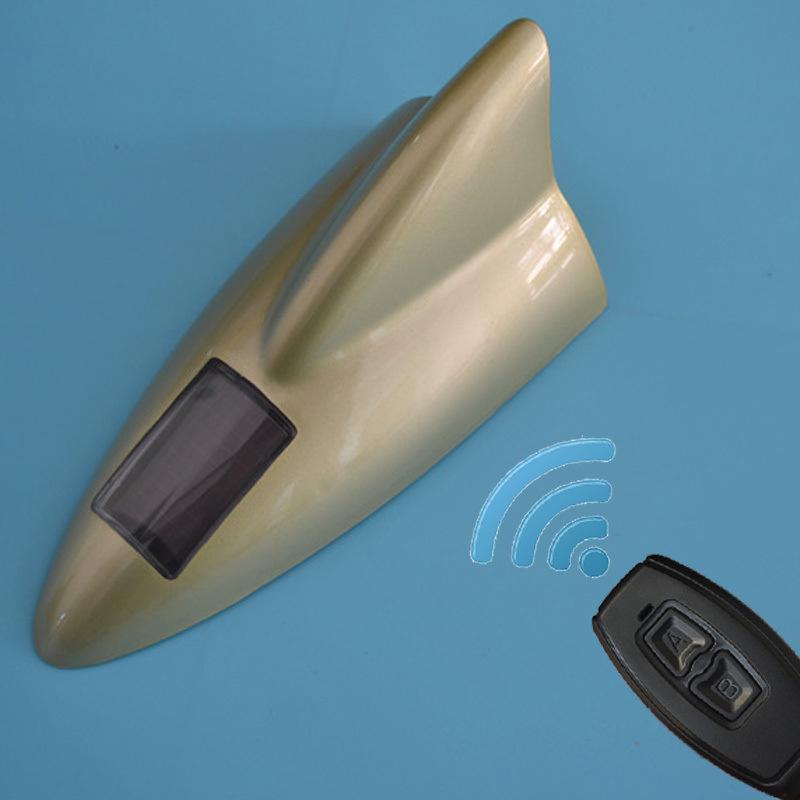 Colorful Shark Fin Solar-Powered Car Roof Antenna Light with Magnetic Tail Wing