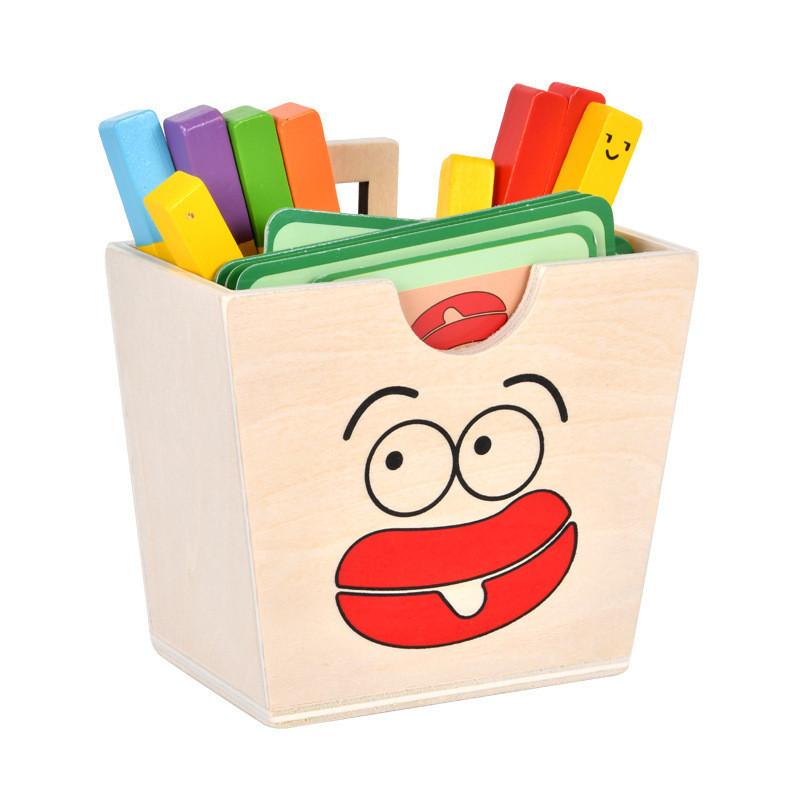 Wooden Kids Playhouse Pretend Food Set With French Fry Matching Puzzle For Early Learning