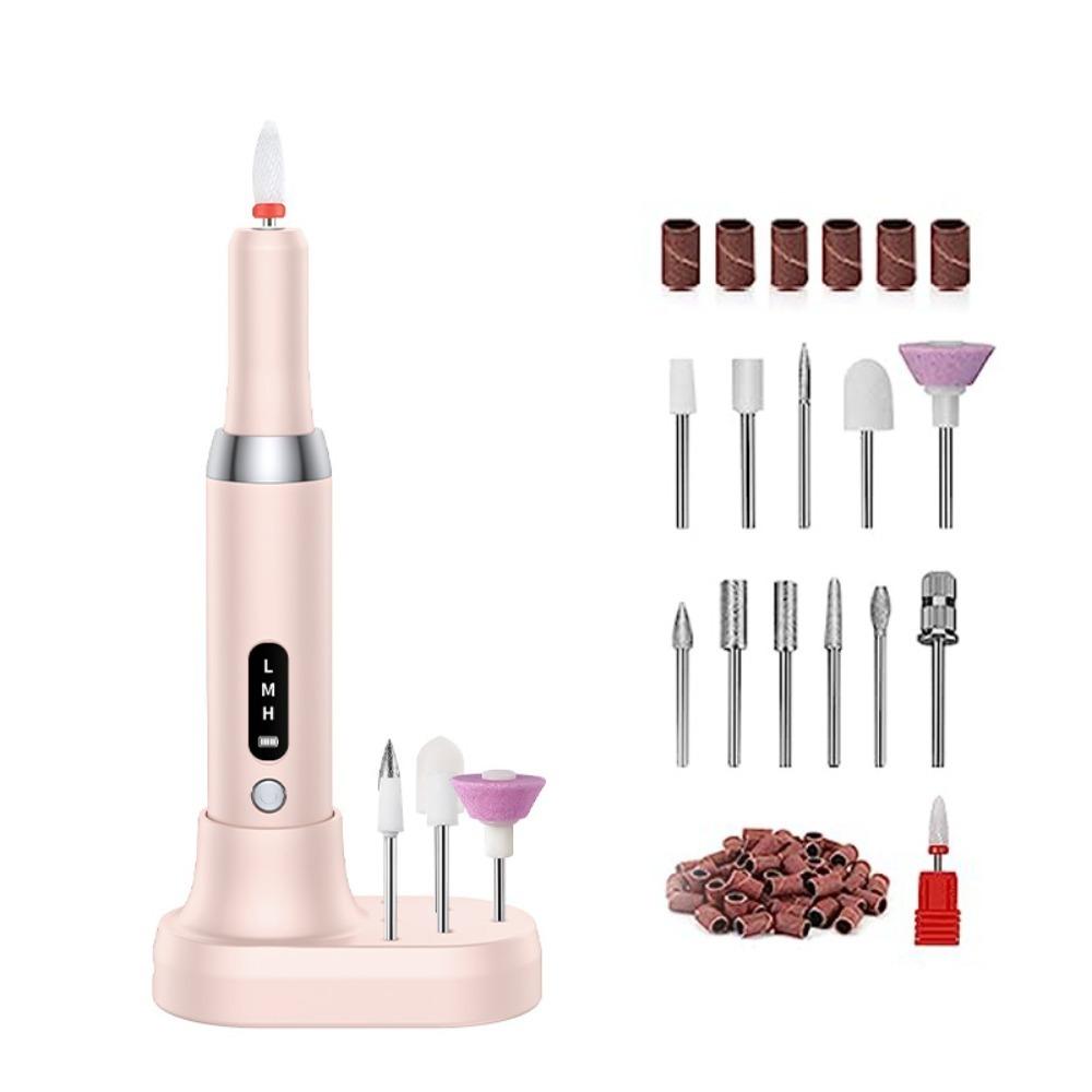 

13 in 1 Electric Nail Grinder With 3 Speeds Rechargeable Cordless Electric Nail Drill Portable Nail Polishing Machine Home рожевий