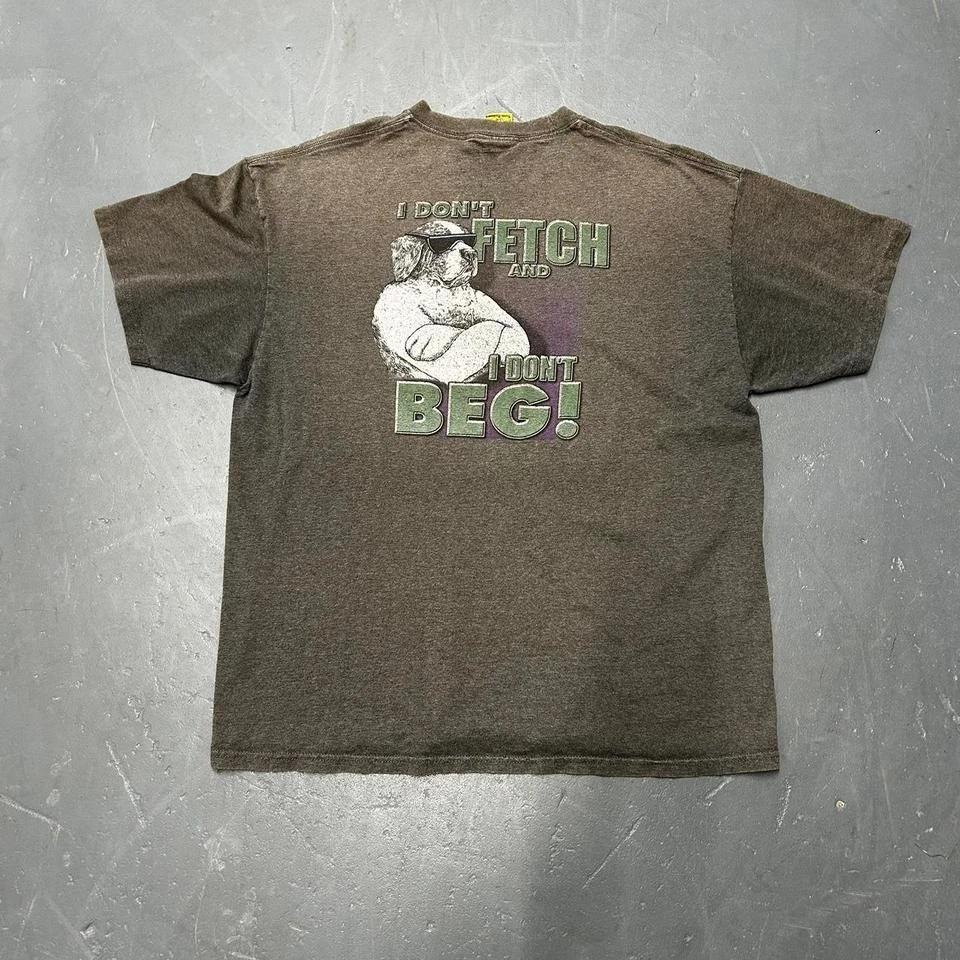 

Vintage 90s/y2k faded dark grey Big Dogs funny attitude graphic tee shirt tshirt L