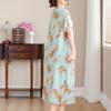 Elegant Long Dresses for Women Plus Size Loose Short Sleeve Vintage Dress Summer Middle-aged Women's Clothing