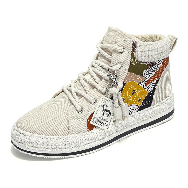 

Cloth shoes men s autumn new high-top shoes thick-soled tassel personalized youth board shoes niche retro trendy shoes 44