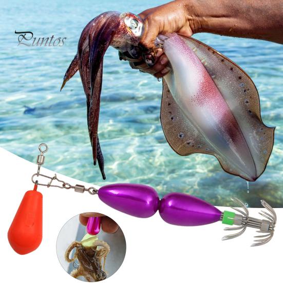 9CM/27G Squid Jig Hook with Colorful Beads Swivel Double-layer Umbrella Hook Cuttlefish Sleeve Fishing Hook Freshwater Saltwater Fishing Accessories