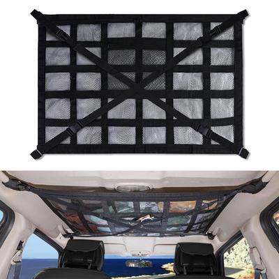 COBIVI Car Roof Cargo Net for Car Roof Convenient and Ceiling Storage 78 X 53 Net, Boxes, Adjustable, Buckle-Secured, Storage, (Black, Cm)