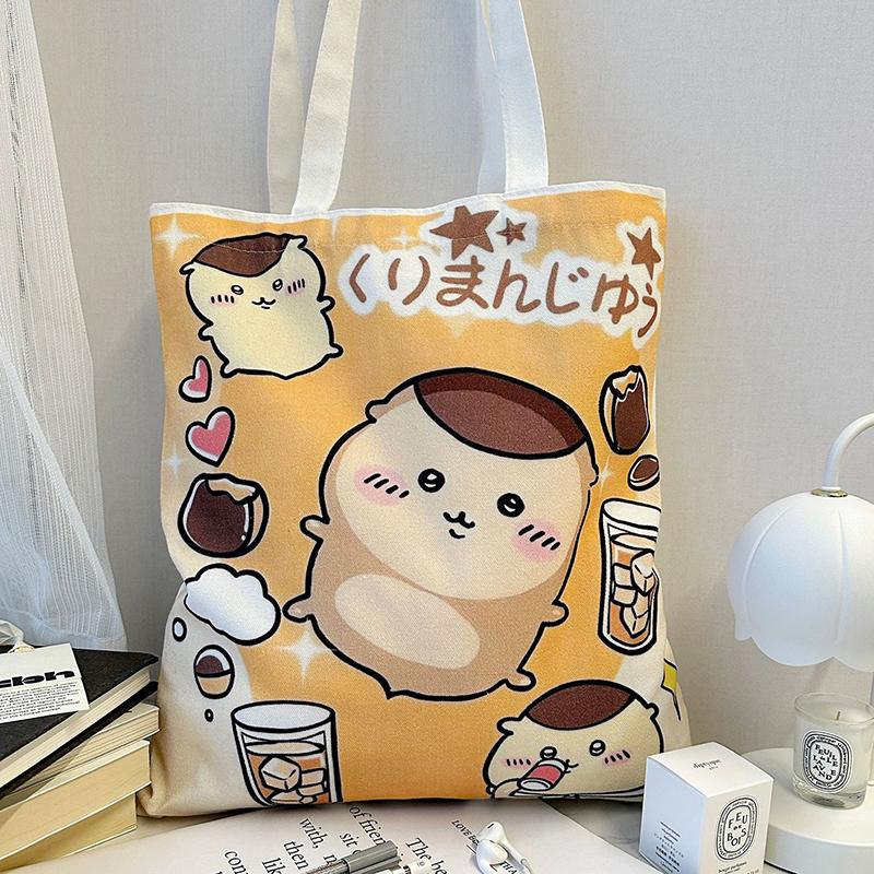 Chiikawa Canvas Bag Kawaii Anime Cute Hachiware Usagi Student Outdoor Cartoon Cosmetics Handbag Book Storage Bag Toy Girls Gifts