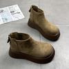 Stivaletti alla Caviglia in Suede con Plateau Scarpe Invernali da Neve Calde in Cotone con Zeppa Stivali alla Moda Trend Goth Chelsea Botas Mujer