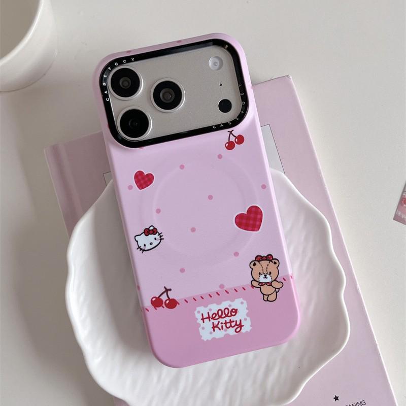 Cartoon Cat Magnetic Stand iPhone 17/16 Pro Max/15 Pro Case 17 Pro