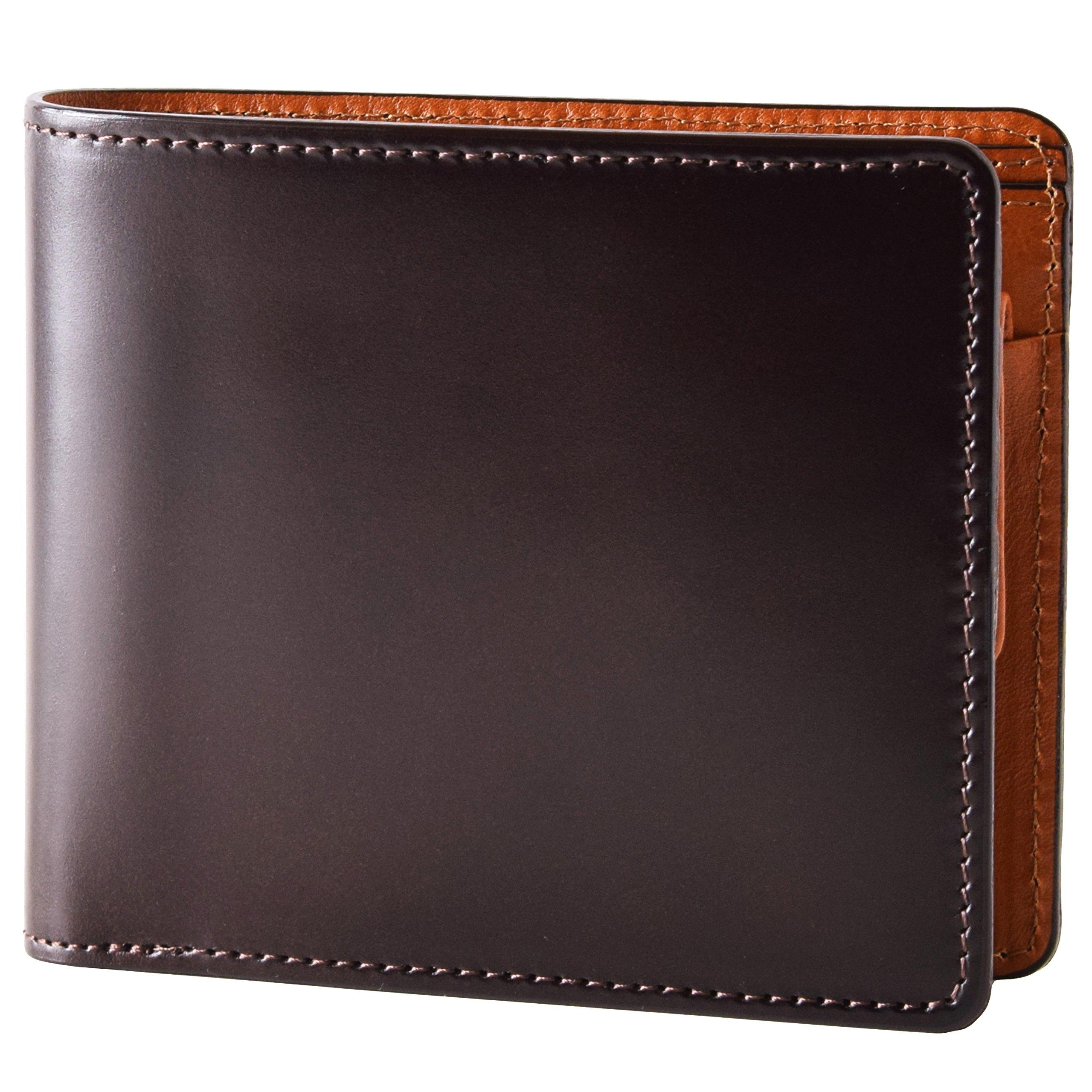 

Bifold Wallet Cordovan Made in Japan Billfold with Coin Purse [Libero] Men s LY-1001 (Brown)