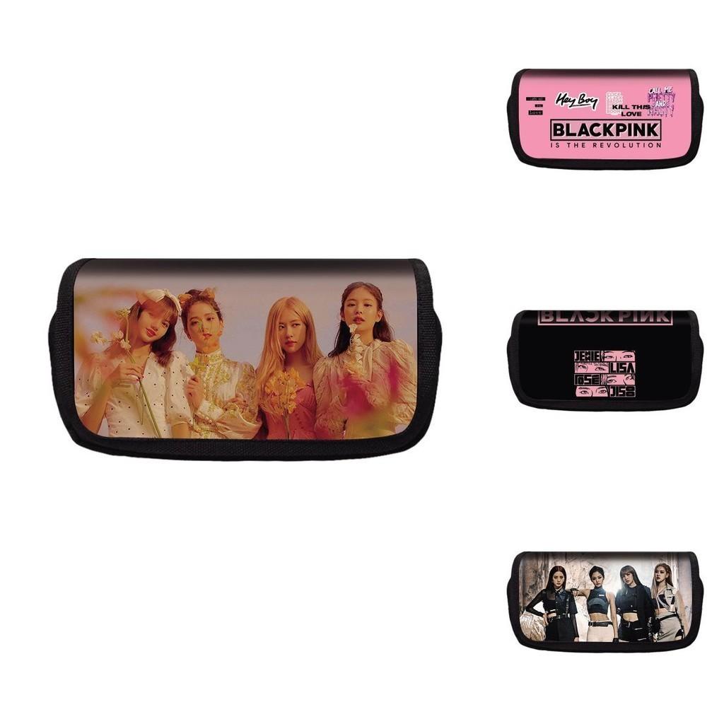 Stylowy czarny podwójny piórnik torebka o dużej pojemności prezent dla dziecka ucznia