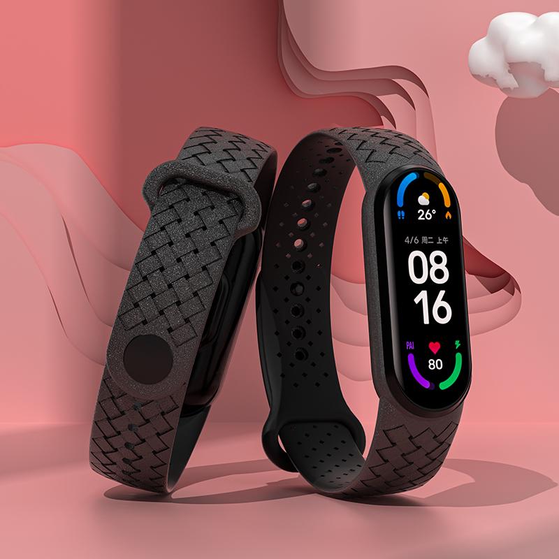 Náramek na zápěstí pro Xiaomi Mi Band 7 Náhradní Sportovní prodyšný Silikonový Pletený Solo loop Correa NFC Miband 6 5 4 pásek