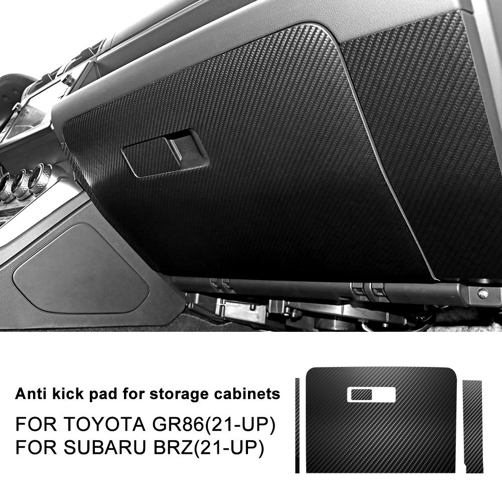 For Subaru BRZ/ Toyota GR86 2025 2025 2025 2025 2025 LHD RHD Car Copilot Box Anti-kick Suede Carbon Fiber Style Protect Sticker