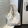 Korean Style Lace Blossom Canvas Tote Bag Large Capacity For Daily Use