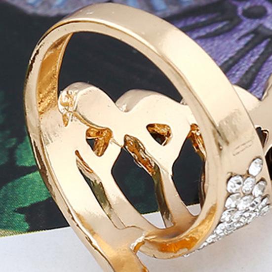 Knuckle Ring Shiny Rhinestone Peacock Charming Women Girls Elegant Animal Finger Ring Jewelry Accessories