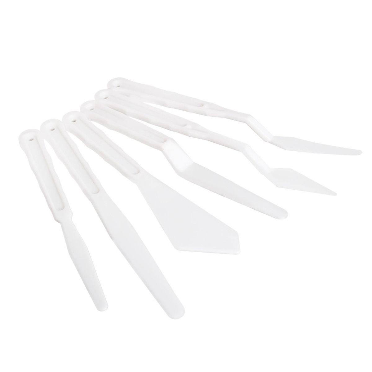 

6 шт. Масляная Акриловая Живопись Гибкий Холст Художественные Инструменты Мастихин для Живописи Пластиковые Палитровые Ножи 6Pcs