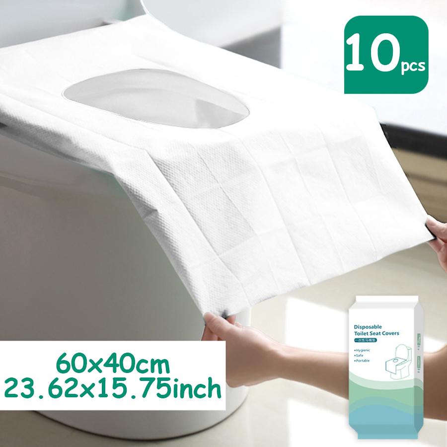 10pcs Disposable Paper Toilet Seat Cushion Outdoor Travel Public Restroom Safety Hygiene Seat Cushion Lightweight Easy to Carry