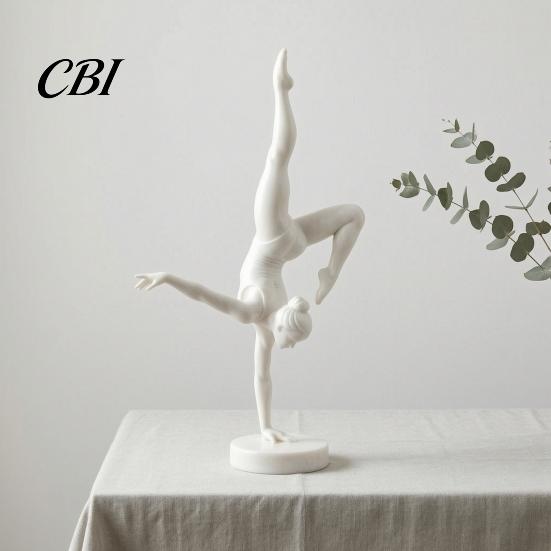 Modern Art Aesthetic Statues 3D Printed Rhythmic Gymnastics Figurine, Minimalist Sculpture, Elegant Artistic Study Room Tabletop Handstand Ballet Pose