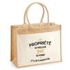 Jute Tote Bag with Pocket Property of the Best Judge Man Gift Humor Father's Day Retirement Colleague Work Large Shopping Bag