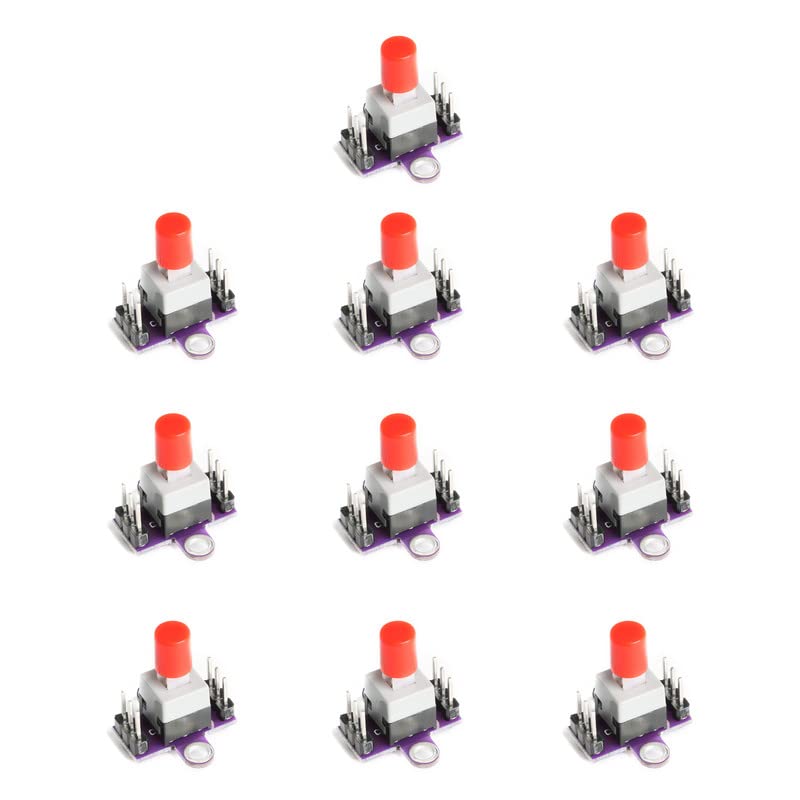 10Pcs CJMCU-010 Self-Locking Switch Module DC 12V Double Row Switch with Self-Locking Switch Button Module Board