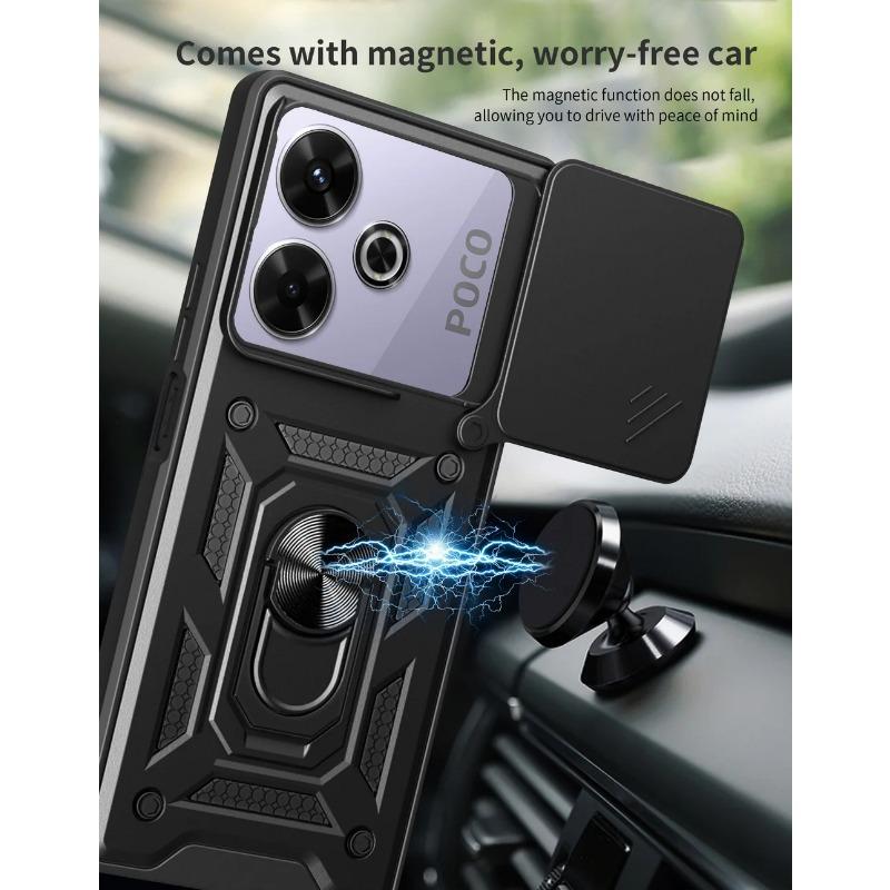 Camera protect case for POCO M6 4G POCO F6 Pro POCO F6 Armor Hybrid Ring Back Cover