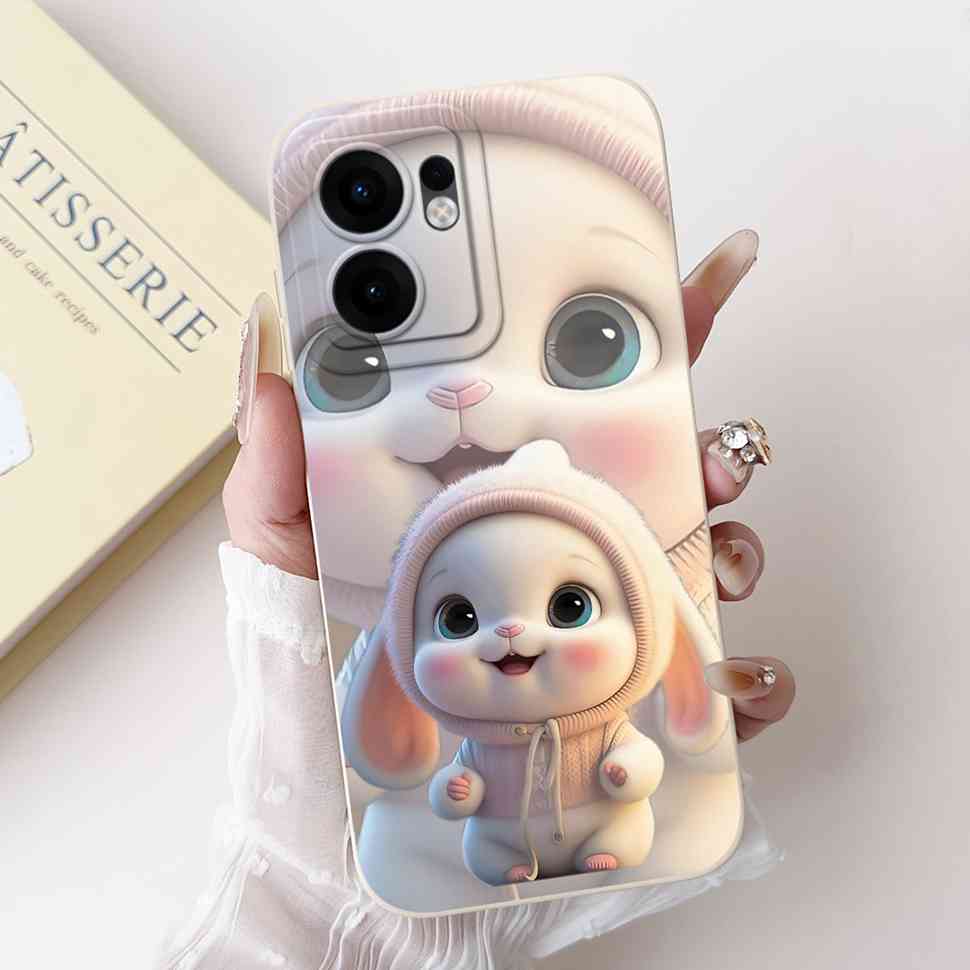 Flower Rabbit Case For OPPO Reno 13F 4G 5G Silicone Soft Cover For OPPO Reno13 F Reno13F 5G CPH2699 2025 Fundas Capas