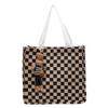 High-value Bag Large Capacity Chess Board Plaid Canvas Shoulder Bag Fashion Commuting Bag Student Class Handbag
