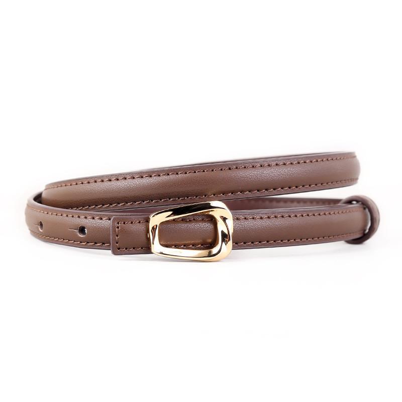 Womens Elegant Genuine Leather Waist Belt With Smooth Buckle For Casual Dresses Spring