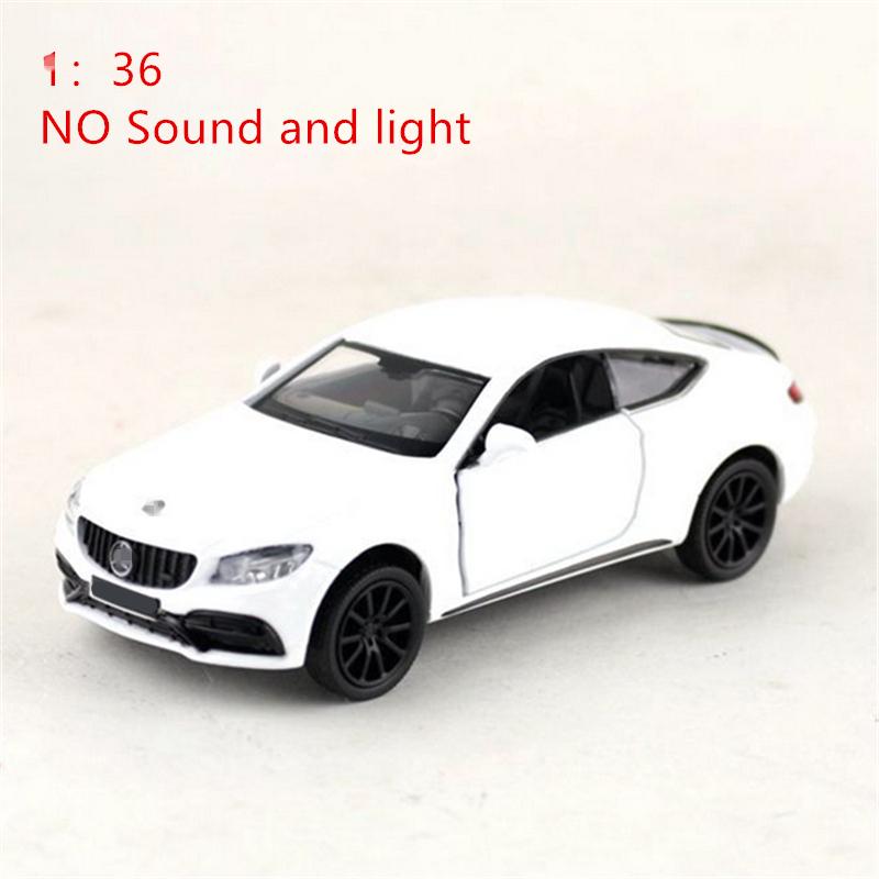 1:32 C63S Coupe Legierung Auto Modell Druckguss Metall Spielzeugfahrzeuge Auto Modell Sammlung Simulation Ton und Licht Kinderspielzeug Geschenke