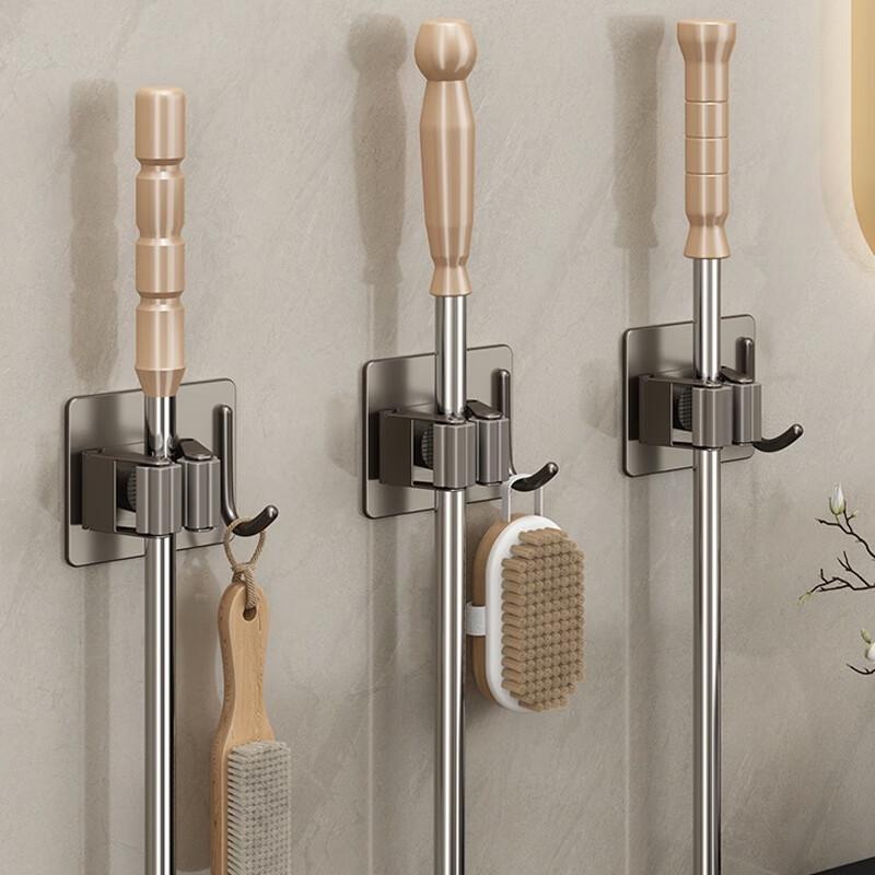 No-Punch Mop and Broom Holder with Hook