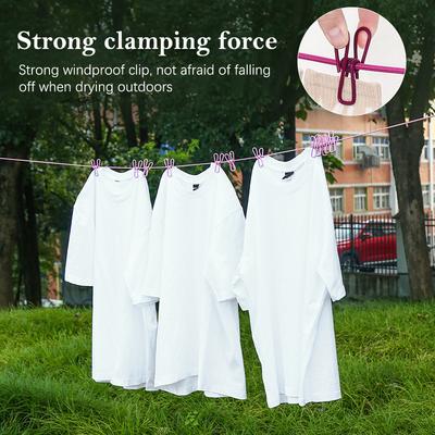 Portable Retractable Clothesline with 12 Clips Laundry Dryer Outdoor Clothes Rope Drying Rack Hanging Line for Clothes
