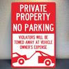No Parking On Private Property - Vintage Metal Sign, Es, Towing Enforcement, Durable Iron Construction for Outdoor Streets, G